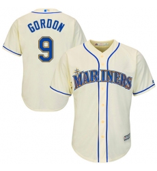 Youth Majestic Seattle Mariners #9 Dee Gordon Replica Cream Alternate Cool Base MLB Jersey