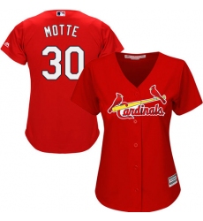 Women's Majestic St. Louis Cardinals #30 Jason Motte Authentic Red Alternate Cool Base MLB Jersey