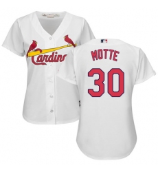 Women's Majestic St. Louis Cardinals #30 Jason Motte Authentic White Home Cool Base MLB Jersey