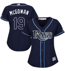 Women's Majestic Tampa Bay Rays #19 Dustin McGowan Replica Navy Blue Alternate Cool Base MLB Jersey