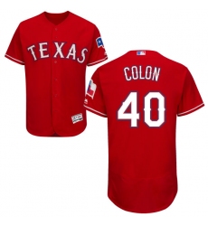 Men's Majestic Texas Rangers #40 Bartolo Colon Red Alternate Flex Base Authentic Collection MLB Jersey