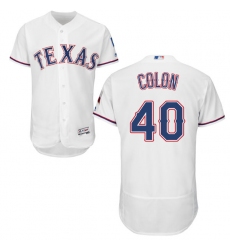 Men's Majestic Texas Rangers #40 Bartolo Colon White Home Flex Base Authentic Collection MLB Jersey