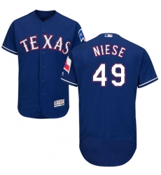 Men's Majestic Texas Rangers #49 Jon Niese Royal Blue Alternate Flex Base Authentic Collection MLB Jersey