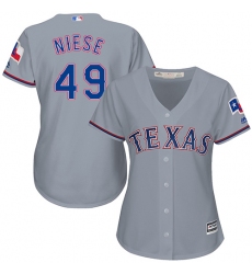 Women's Majestic Texas Rangers #49 Jon Niese Authentic Grey Road Cool Base MLB Jersey
