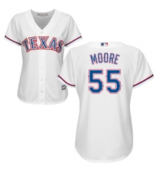 Women's Majestic Texas Rangers #55 Matt Moore Replica White Home Cool Base MLB Jersey