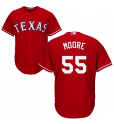 Youth Majestic Texas Rangers #55 Matt Moore Authentic Red Alternate Cool Base MLB Jersey
