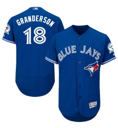 Men's Majestic Toronto Blue Jays #18 Curtis Granderson Royal Blue Alternate Flex Base Authentic Collection MLB Jersey
