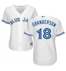 Women's Majestic Toronto Blue Jays #18 Curtis Granderson Replica White Home MLB Jersey
