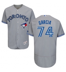 Men's Majestic Toronto Blue Jays #74 Jaime Garcia Grey Road Flex Base Authentic Collection MLB Jersey