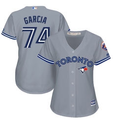 Women's Majestic Toronto Blue Jays #74 Jaime Garcia Replica Grey Road MLB Jersey
