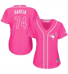 Women's Majestic Toronto Blue Jays #74 Jaime Garcia Replica Pink Fashion Cool Base MLB Jersey