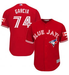 Youth Majestic Toronto Blue Jays #74 Jaime Garcia Replica Scarlet Alternate MLB Jersey