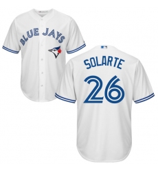 Youth Majestic Toronto Blue Jays #26 Yangervis Solarte Authentic White Home MLB Jersey