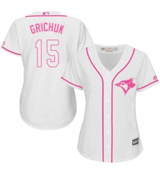 Women's Majestic Toronto Blue Jays #15 Randal Grichuk Replica White Fashion Cool Base MLB Jersey