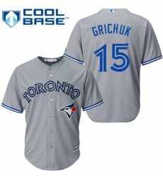 Youth Majestic Toronto Blue Jays #15 Randal Grichuk Replica Grey Road MLB Jersey