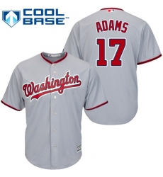 Men's Majestic Washington Nationals #17 Matt Adams Replica Grey Road Cool Base MLB Jersey