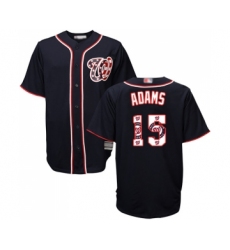 Men's Washington Nationals #15 Matt Adams Authentic Navy Blue Team Logo Fashion Cool Base Baseball Jersey