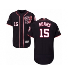 Men's Washington Nationals #15 Matt Adams Navy Blue Alternate Flex Base Authentic Collection 2019 World Series Bound Baseball Jersey