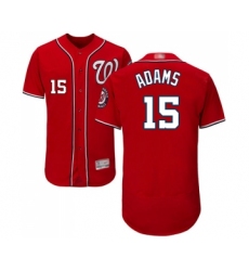 Men's Washington Nationals #15 Matt Adams Red Alternate Flex Base Authentic Collection Baseball Jersey