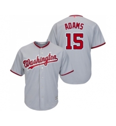 Men's Washington Nationals #15 Matt Adams Replica Grey Road Cool Base Baseball Jersey