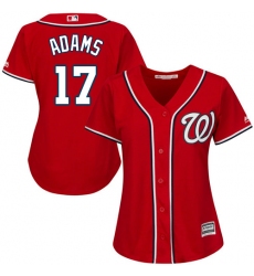 Women's Majestic Washington Nationals #17 Matt Adams Replica Red Alternate 1 Cool Base MLB Jersey