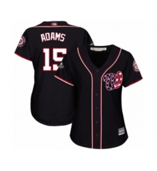 Women's Washington Nationals #15 Matt Adams Authentic Navy Blue Alternate 2 Cool Base 2019 World Series Bound Baseball Jersey