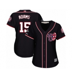 Women's Washington Nationals #15 Matt Adams Authentic Navy Blue Alternate 2 Cool Base 2019 World Series Champions Baseball Jersey