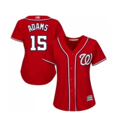 Women's Washington Nationals #15 Matt Adams Replica Red Alternate 1 Cool Base Baseball Jersey