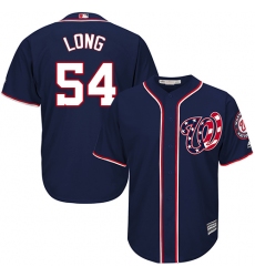 Men's Majestic Washington Nationals #54 Kevin Long Replica Navy Blue Alternate 2 Cool Base MLB Jersey