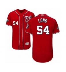 Men's Washington Nationals #54 Kevin Long Red Alternate Flex Base Authentic Collection 2019 World Series Bound Baseball Jersey