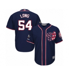 Youth Washington Nationals #54 Kevin Long Authentic Navy Blue Alternate 2 Cool Base 2019 World Series Champions Baseball Jersey