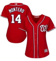 Women's Majestic Washington Nationals #14 Miguel Montero Replica Red Alternate 1 Cool Base MLB Jersey
