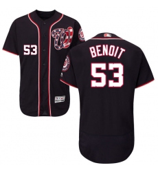 Men's Majestic Washington Nationals #53 Joaquin Benoit Navy Blue Alternate Flex Base Authentic Collection MLB Jersey