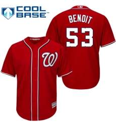 Men's Majestic Washington Nationals #53 Joaquin Benoit Replica Red Alternate 1 Cool Base MLB Jersey