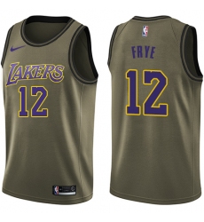 Youth Nike Los Angeles Lakers #12 Channing Frye Swingman Green Salute to Service NBA Jersey