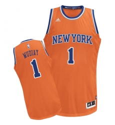 Women's Adidas New York Knicks #1 Emmanuel Mudiay Swingman Orange Alternate NBA Jersey