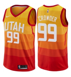 Men's Nike Utah Jazz #99 Jae Crowder Swingman Orange NBA Jersey - City Edition