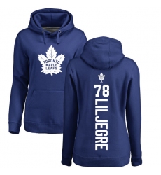 NHL Women's Adidas Toronto Maple Leafs #78 Timothy Liljegren Royal Blue Backer Pullover Hoodie
