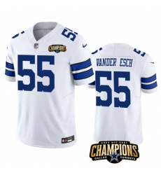Men's Dallas Cowboys #55 Leighton Vander Esch White 2023 F.U.S.E. NFC East Champions Football Stitched Jersey