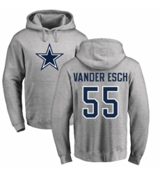 NFL Nike Dallas Cowboys #55 Leighton Vander Esch Ash Name & Number Logo Pullover Hoodie