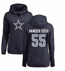 NFL Women's Nike Dallas Cowboys #55 Leighton Vander Esch Navy Blue Name & Number Logo Pullover Hoodie