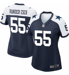 Women's Nike Dallas Cowboys #55 Leighton Vander Esch Game Navy Blue Throwback Alternate NFL Jersey