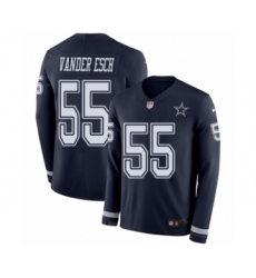 Youth Nike Dallas Cowboys #55 Leighton Vander Esch Limited Navy Blue Therma Long Sleeve NFL Jersey