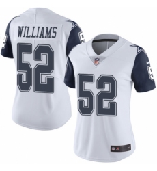 Women's Nike Dallas Cowboys #52 Connor Williams Limited White Rush Vapor Untouchable NFL Jersey