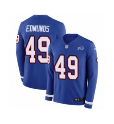 Youth Nike Buffalo Bills #49 Tremaine Edmunds Limited Royal Blue Therma Long Sleeve NFL Jersey