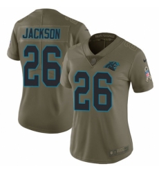 Women's Nike Carolina Panthers #26 Donte Jackson Limited Olive 2017 Salute to Service NFL Jersey