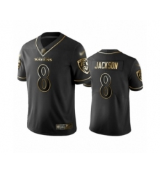 Men's Baltimore Ravens #8 Lamar Jackson Limited Black Golden Edition Football Jersey Men's Baltimore Ravens #8 Lamar Jackson Limited Black Golden Edition Football Jersey