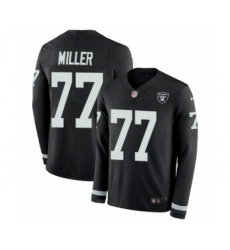 Youth Nike Oakland Raiders #77 Kolton Miller Limited Black Therma Long Sleeve NFL Jersey