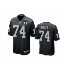 Youth Oakland Raiders #74 Kolton Miller Game Black 60th Anniversary Team Color Football Jersey