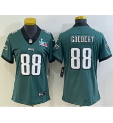 Women's Philadelphia Eagles #88 Dallas Goedert Limited Green Super Bowl LVII Vapor Jersey